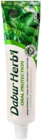 HERBAL BASIL TOOTHPASTE 150g WITH TOOTHBRUSH, ORAL PROTECTION, STRENGTHENS TEETH, ORGANIC, ENRICHED WITH BASIL, NATURAL TOOTHPASTE FOR HEALTHY GUMS, STRONG TEETH, UNISEX ADULTS, BY DABUR