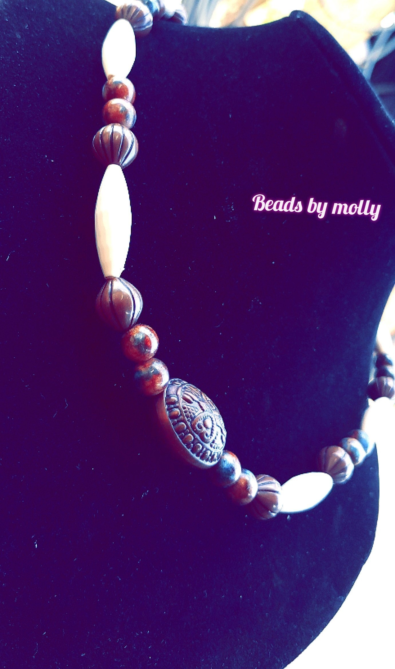 Wood beaded necklaces
