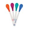 MUNCHKIN WHITE INFANT SAFETY SPOONS, PACK OF 4, SOFT TIP, ROUND SHAPE, BABIES 3MONTHS +, PLASTIC, MULTICOLOURED