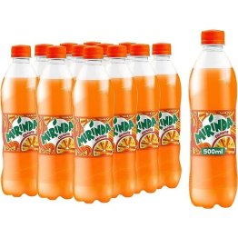 MIRINDA ORANGE SODA 500ml, CARTON OF 12 PCS, BOLD AND SWEET FLAVOR, COLA TASTE, CONTAINS CAFFEINE, CONVENIENTLY PACKAGED BY PEPSI