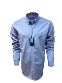 LONG SLEEVED SHIRT FOR MEN, SLIM FIT, 100% COTTON, SOFT AND SMOOTH, BUTTON-DOWN COLLAR, STYLISH, HIGH QUALITY, SIZES (S, M, L , XL, XXL), PLAIN, DIFFERENT COLORS, BY GANT