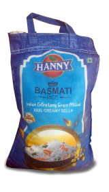 HANNY BASMATI RICE, 5KG, 10KG, INDIAN CREAMY SELLA, DELICIOUS, TASTY, NUTRITIOUS