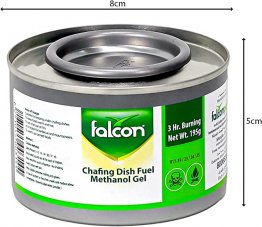 CHAFING DISH FUEL & METHANOL GEL BURNER CAN 195g, BURNING FOR 3 HOURS TO KEEP THE FOOD WARM-FALCON