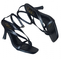 LOW HEEL SHOE,3.94INCH,WIDE CAKE STANDS,STRAPPY ANKLE,BLACK BY SAINT LAURENT PARIS