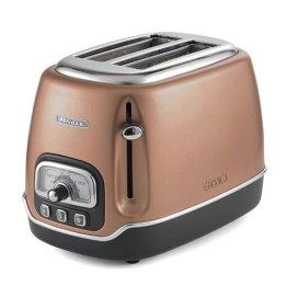 ARIETE TOASTER ART0158, 2 SLICES, 815W POWER, 3 FUNCTIONS, VINTAGE DESIGN, 6 BROWNING LEVELS- COPPER