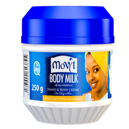 MOVIT BODY MILK HAND AND BODY CREAM 250G, FAST-ABSORBING AND NON-GREASY, ENRICHED WITH GLYCERIN, OILS AND SUNSCREEN FOR DRY SKIN, NOURISHES AND MOISTURIZES NATURALLY, FEELING HYDRATED, SMOOTH, SOFT, REJUVENATED AND FRESH, SUITABLE FOR SENSITIVE SKIN