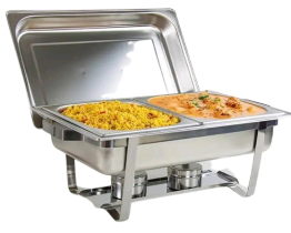 FOOD WARMER DISH 11L,DOUBLE TRAY CHAFING CATERING DISH,HEAVY DUTY, STAINLESS STEEL,HIGH QUALITY,SILVER,BY WHITE LABEL