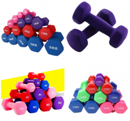 CHROME DUMBELL 1KG, 2KGS, 2.5KGS, 3KGS, 4KGS and 5KG,HEXAGONAL SHAPE,COLOR CODED,END CAP WEIGHT NUMBERED,NEOPRENE MATERIAL BY AMAZON BASICS