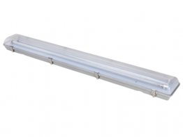 T8 LED TUBE,TWIN WATERPROOF FITTING 5F,TRANSPARENT PC DIFFUSE,IP65 RATING,18W,WHITE BY TRONIC