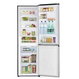 HITACHI DOUBLE DOOR REFRIGERATOR RB410PUN6PSV, TEMPERED GLASS SHELVES, 320L, BOTTOM FREEZER, ADJUSTABLE DOOR POCKECTS, NO FROST, ECO THERMO SENSOR- SILVER