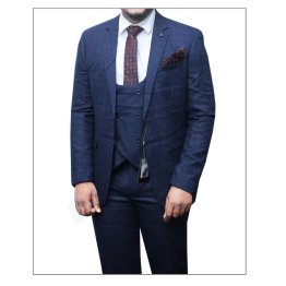 TURKISH SUIT FOR MEN, AUTUMN DRESS SUIT SET, 5 PIECES, QUALITY LINEN MATERIAL, GOOD AIR PERMEABILITY, SUITABLE FOR ALL FORMAL OCCASIONS, NAVY BLUE