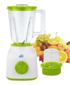 ADH 2 IN 1 BLENDER ,1.5 L CAPACITY, UNBREAKABLE GLASS JAR, STAINLESS STEEL BLADES, 2 BLENDING SPEEDS, PULSE BUTTON, GREEN AND WHITE
