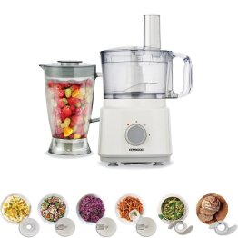 KENWOOD 8-IN-1 FOOD PROCESSOR FDP03.A0WH, 750W POWER, 2 SPEEDS, PULSE FUNCTION - WHITE