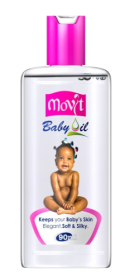 MOVIT BABY OIL ,90ML, SOFTEN, MOISTURIZES, SOOTHING, GENTLE, HYDRATION DRY SKIN, MILD AND HYPOALLERGENIC, PROTECTIVE BARRIER FOR BABIES