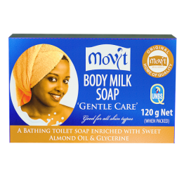 MOVIT BODY MILK SOAP, 120G, ENRICHED WITH SWEET ALMOND OIL & GLYCERINE, NOURISHES ,MOISTURIZES, SMOOTHEN FOR HEALTHY FRESH SKIN, KIDS AND ADULTS