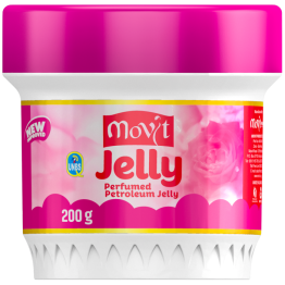 MOVIT PERFUMED PETROLEUM JELLY,200G, CONTAINS LANOLIN, DELIGHTFUL AND PLEASANT FRAGRANCE, NON-GREASY, PROTECTIVE BARRIER, MOISTURIZES, AND SMOOTHENS SKIN, HEALTHY FOR WHOLE FAMILY