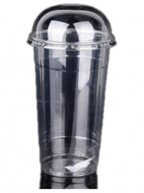 PLASTIC DISPOSABLE CUP 500ml-WITH A ROLLED LID-GALAXY PACK