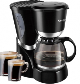 COFFEE MAKER,SF-3532 MODEL 0.6L,550W,4-6 CUPS,EFFICIENT,PLASTIC,BLACK BY SONIFER