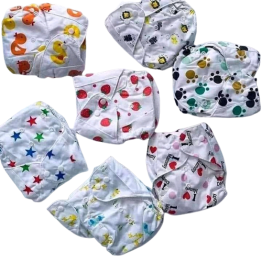 BABY REUSABLE DIAPERS, WASHABLE CLOTH, ADJUSTABLE, SOFT AND BREATHABLE