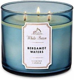 SCENTED CANDLE 3 WICK,4INCH,BERGAMOT WATERS BY WHITE BARN