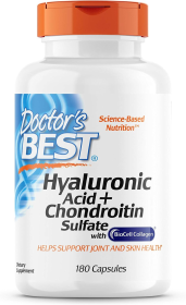 DOCTOR’S BEST HYALURONIC ACID WITH CHONDROITIN SULFATE, FEATURING BIOCELL COLLAGEN, NON-GMO, GLUTEN FREE, SOY FREE, JOINT SUPPORT, 60 COUNT