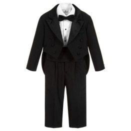 CLASSY SUIT FOR BOYS, 5 PIECES, HIGH QUALITY FABRIC MATERIAL, CUSTOMISED FULL AND FORMAL SUIT, BUTTONED FINISH DESIGN, ELEGANT OUT FIT, BLACK