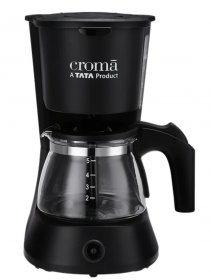 CROMA DRIP COFFEE MAKER 1.5L WITH 10 CUP CAPACITY, KEEP WARM FUNCTION, PERMANENT NYLON FILTER & TIMER,BLACK