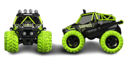 TOY,MONSTER TRUCK,2.4GHZ RADIO CONTROL STUNT CAR,FOR AGES +3 YEARS, SUSPENSION,PIVOT,STEER,MASSIVE,GREEN