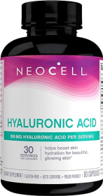 NEOCELL HYALURONIC ACID SUPPLEMENT, BOOST SKIN HYDRATION FOR BEAUTIFUL GLOWING SKIN, FIGHTS COLLAGEN DEPLETION, SUPPORTS SKIN HYDRATION, GLUTEN-FREE, 60 CAPSULES