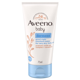 AVEENO BABY DERMEXA EMOLLIENT CREAM, LONGLASTING MOISTURE, REDUCE ITCHING SENSTATIONS, SOOTHES DRY SKIN, ENRICHED WITH CERAMIDES, WHITE