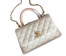 CHANEL HANDBAG,CAVIAR LEATHER,FOLD OVER TOP,TOP HANDLE,1 STRAP,HIGH QUALITY FOR LADIES