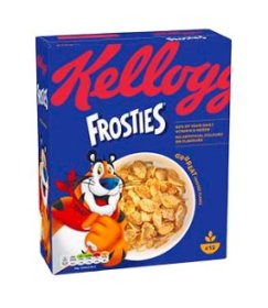 KELLOGG'S FROSTIES,470g,500g SHINY SUGAR COATED, SWEET TASTE AND FLAVOR, FORTIFIED WITH VITAMINS AND MINERALS, ENERGY SOURCE, QUICK AND EASY TO PREPARE, FOR BOTH KIDS AND ADILTS