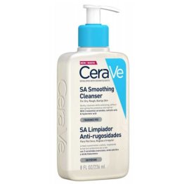 CERAVE SA SMOOTHING CLEANSER, FACIAL CLEANSER WITH SALICYLIC ACID, HYALURONIC ACID, NIACINAMIDE, CERAMIDES, BHA EXFOLIANT, FRAGRANCE FREE, NON-COMEDOGENIC