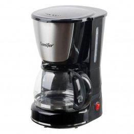 COFFEE MAKER 1.5L UPTO 10 CUPS, 800W POWER CONSUMPTION, TRANSPARENT WATER GAUGE, CAN FILL UPTO 5-10 COFFEE CUPS, PLASTIC JAR, BLACK BY SONIFER