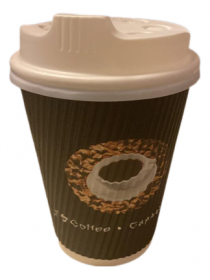 COFFEE DISPOSABLE CUPS 300ml, WITH A ROLLED SOLID LID-25pcs