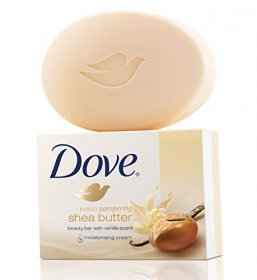 DOVE SHEA BUTTER SOAP,BEAUTY BAR WITH VANILLA SCENT,135g PURELY PAMPERING