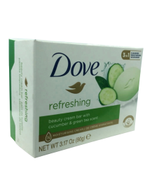 DOVE REFRESHING BEAUTY BAR 135G, CUCUMBER AND GREEN TEA 4OZ, 14 BAR, DERMATOLOGIST RECOMMENDED, NATURAL MOISTURE, SOFT AND SMOOTH, GREEN