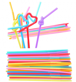 STRAWS,MIX COLOR,50 PIECES,COLORFUL,VIBRANT,DISPOSABLE, FLEXIBLE,EASILY BEND AND EASY TO USE