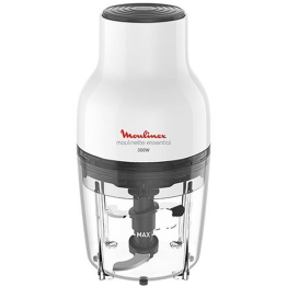 MOULINEX CHOPPER 400ML, DJ520127 EFFORTLESSLY MINCE, CHOP AND MIX, SMOOTHER SURFACE, EASY TO STORE, 4 SHARP BLADES, WHITE/BLACK