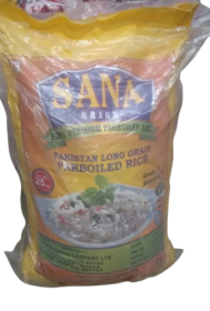SANA PAKISTAN LONG GRAIN PARBOILED RICE 25KG, PAKISTAN, NUTRITIOUS AND HELTHY, CLEANED