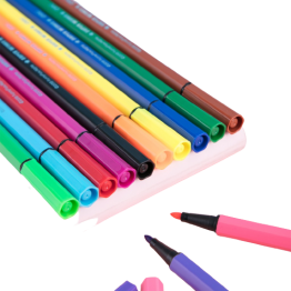 SUPER WINGS FELT-TIP PEN 12 PIECES,HIGH QUALITY,LONG LASTING BY M&G