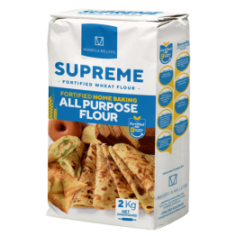 SUPREME ALL PURPOSE FLOUR 2KG, HOME BAKING, WHEAT FLOUR, REFINED, FORTIFIED, DELICIOUS, FINE