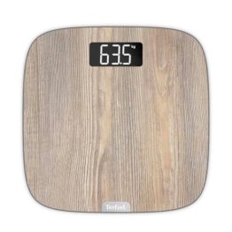 TEFAL ORIGIN BATHROOM SCALE PP1600V0, UPTO 160KG, AUTO ON AND OFF, LCD DISPLAY, WOODEN- BROWN