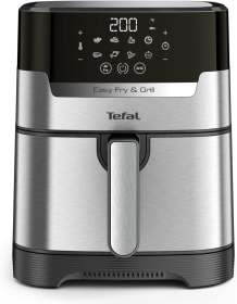 TEFAL EASY FRY & GRILL DIGITAL 2-in-1, 1550 W, HEALTHY COOKING, AIR FRY + GRILL, 8 AUTOMATIC PROGRAMS, ADJUSTABLE TEMPERATURE, 4.2 L/1.2 KG CAPACITY, STAINLESS STEEL & PLASTIC, EY505D27, SILVER
