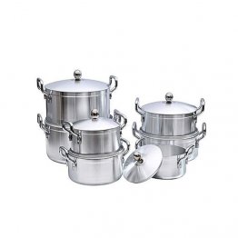 COOKWARE DISHES 7 PIECES,NON-STICKY,HEAVY STAINLESS STEEL,HIGH QUALITY AND DURABLE,SILVER, BY TORNADO