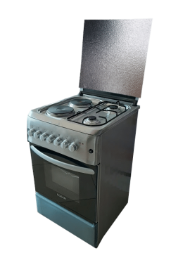 GAS - ELECTRIC COOKER F7222 , 2 GAS AND 2 ELECTRIC PLATES, 60x55, AUTO IGNITION, ELECTRIC OVEN, GRILL, ROTISSERIE, METALLIC LID COVER BY SIMFER