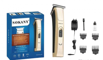 HAIR CLIPPER MACHINE ELECTRIC, RECHARGEABLE, 3W,POWERFUL SYSTEM,4 DETACHABLE COMBS,EASY TO CLEAN,SHARP BLADES,SK-784,110-240V,50/60 Hz BY SOKANY