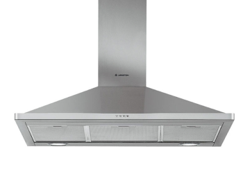 ARISTON WALL MOUNTED COOKER HOOD 90CM, ENERGY EFFICIENCY CLASS B, FLUID DYNAMIC EFFICIENCY CLASS A, GREASE FILTERING EFFICIENCY CLASS C, AHPN 9.7F AM X, SILVER