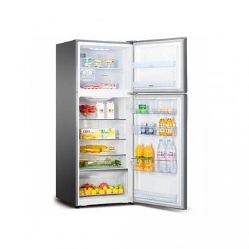 HISENSE 160L REFRIGERATOR DOUBLE DOOR, REMOVABLE MULTIPLE SEALED DOUBLE DOOR ,TOP MOUNT FREEZER, FULLY ADJUSTABLE GLASS SHELVING, MUTI-AIR FLOW SYSTEM , SILVER