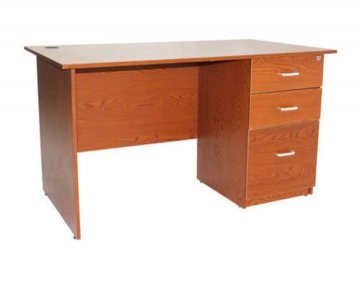 OFFICE TABLE,3 DRAWERS,HARD BOARD,RED ORK COLOR,LOCK ON TOP DRAWER,DURABLE AND ELEGANT
